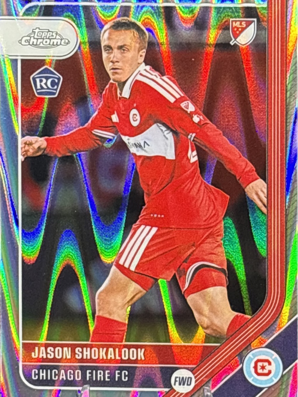 Topps Chrome Jason Shokalook Chicago Fire FC Rookie Soccer Card Wave Refractor